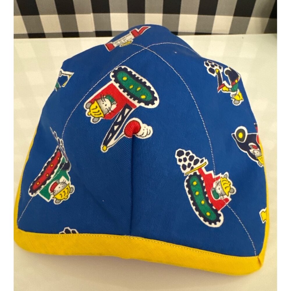 Handmade MICE AT WORK Microwave Safe Bowl Cozy Reversible Quilted Cozie Medium - Picture 3 of 6